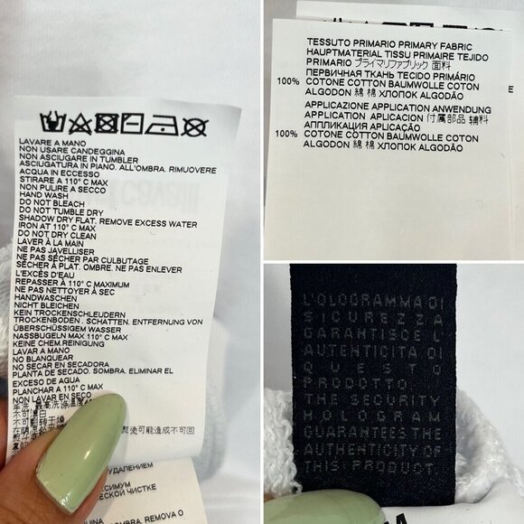 NWT Just Cavalli White cropped Crew-Neck sweatshirt Side Arm Logo Size M sweater - Picture 9 of 14